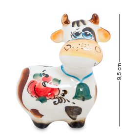 Статуэтка цветная Корова из гжели символ 2021 года