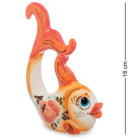 Фигурка Золотая рыбка Цветная гжель