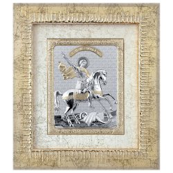 Икона Георгий Победоносец 49х55 см золотая