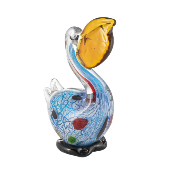 Статуэтка из Муранского стекла Пеликан Mirho 17338, вид со стороны