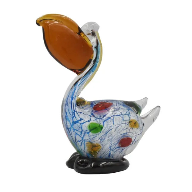 Статуэтка из Муранского стекла Пеликан Mirho 17338, вид профиль