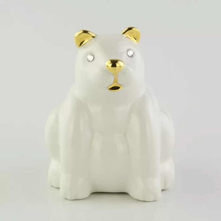 Статуэтка золотой медвежонок коллекция Giardino Migliore De Luxe 30141, портретный вид