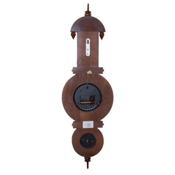 Настенные часы с метеостанцией: Барометр и Термометр Бриг М-03-Ч, фотография с обратной стороны