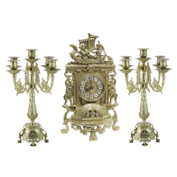 Часы с канделябрами Ангелы каминные