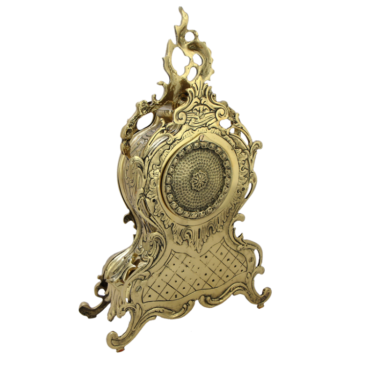 Каминные часы Ласу, золотые Bello De Bronze BP-27095-D, фотография с обратной стороны