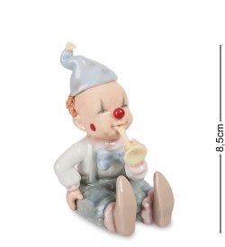 Статуэтка из фарфора Маленький клоун с трубой, сидит