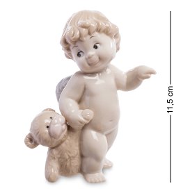 Статуэтка из фарфора Ангелочек с мишкой
