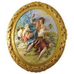 Барельеф из фарфора Бахус и Ариадна