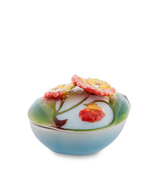 Шкатулка из фарфора Анютины глазки Pavone FM-87/ 2, вид оборотной стороны