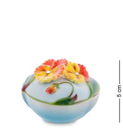 Шкатулка из фарфора Анютины глазки