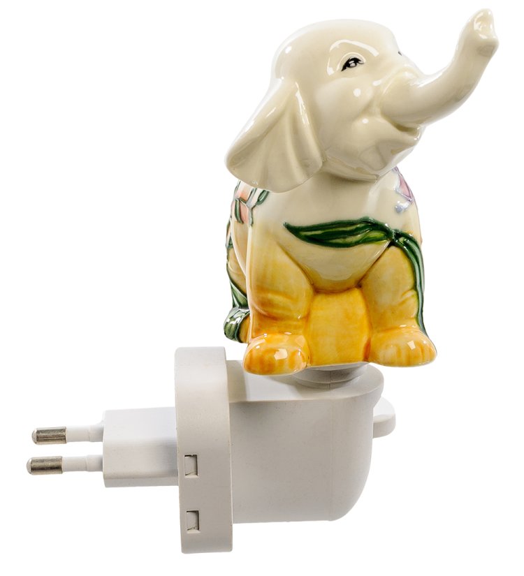 Ночной светильник из фарфора Слоненок Pavone JP-18/19, фотография сбоку