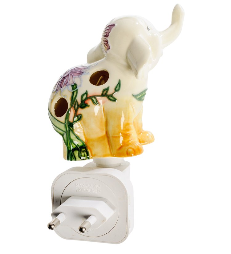 Ночной светильник из фарфора Слоненок Pavone JP-18/19, фотография со спины