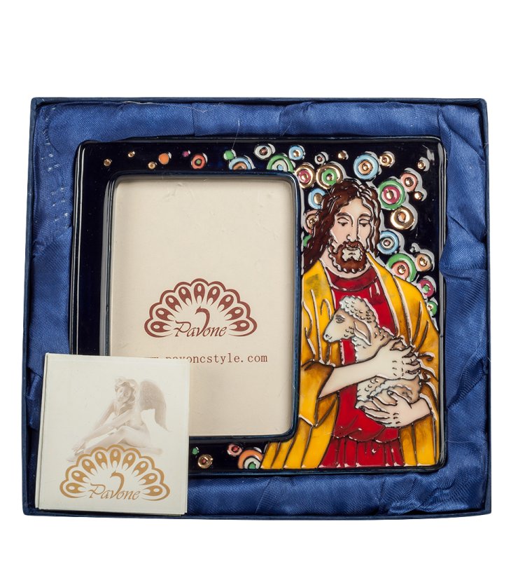 Фоторамка из фарфора Добрый пастырь Pavone JP-40/ 3, фотография в упаковке