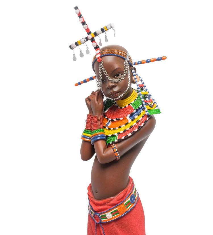 Статуэтка Девушка племени Масаи Veronese WS-730, портретный вид