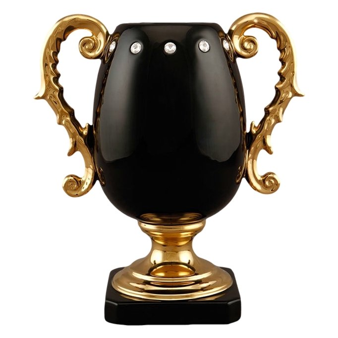 Ваза Кубок с золотыми ручками
