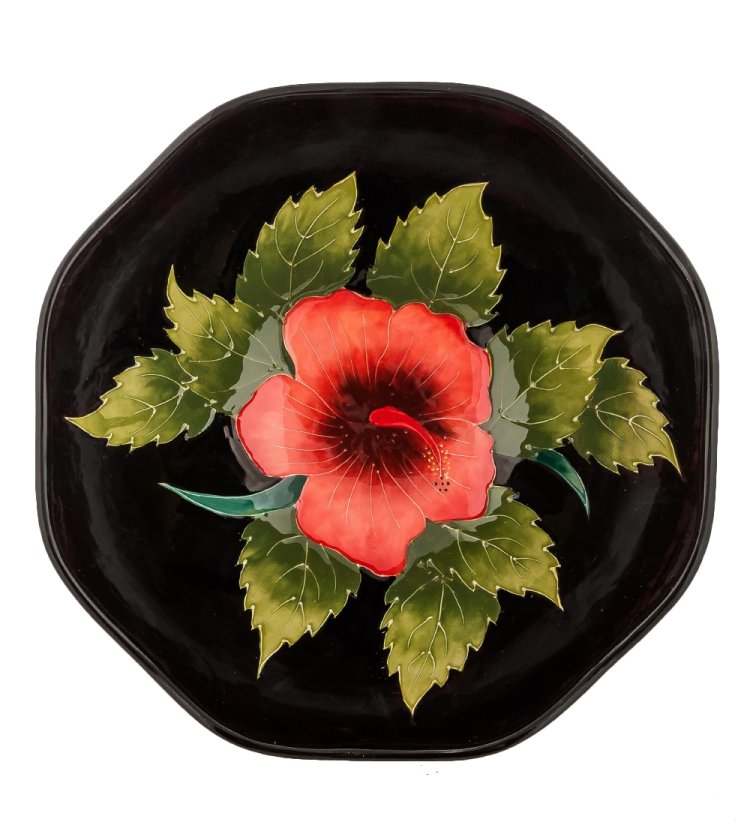 Ваза для фруктов из керамики Гибискус Blue Sky BS-123, фотография сверху