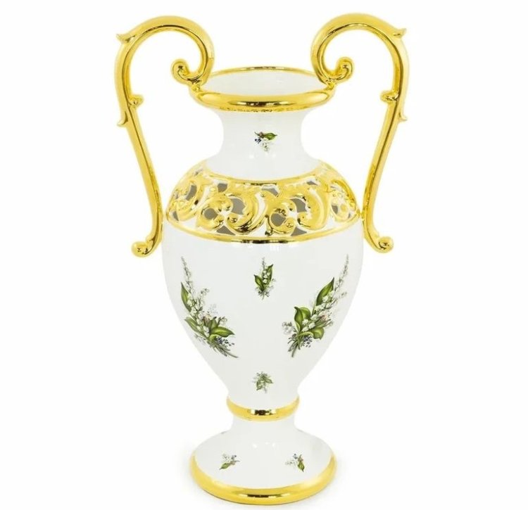 Амфора с золотыми ручками коллекция Ландыши Migliore De Luxe 27530 