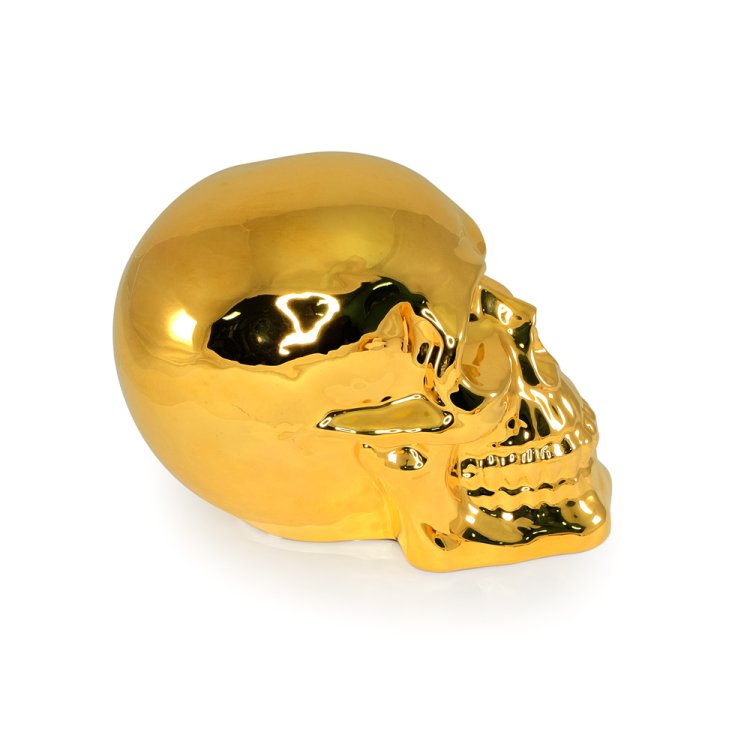Статуэтка Золотой череп со Swarovski коллекция Pistolleto Migliore De Luxe 26612, фотография сбоку