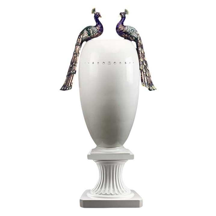 Ваза для цветов на подставке Два павлина