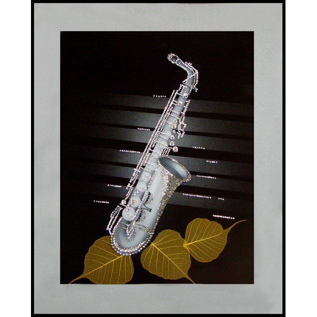 Картина Саксофон c кристаллами Swarovski