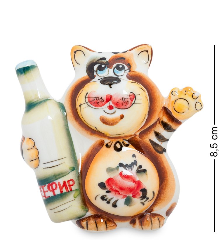 Фигурка Котик Кефир Цветная гжель ГЛ-176