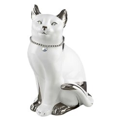 Статуэтка Белая Кошка, Размер 20х16х30 см