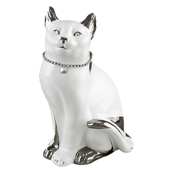 Статуэтка Белая Кошка, Размер 20х16х30 см