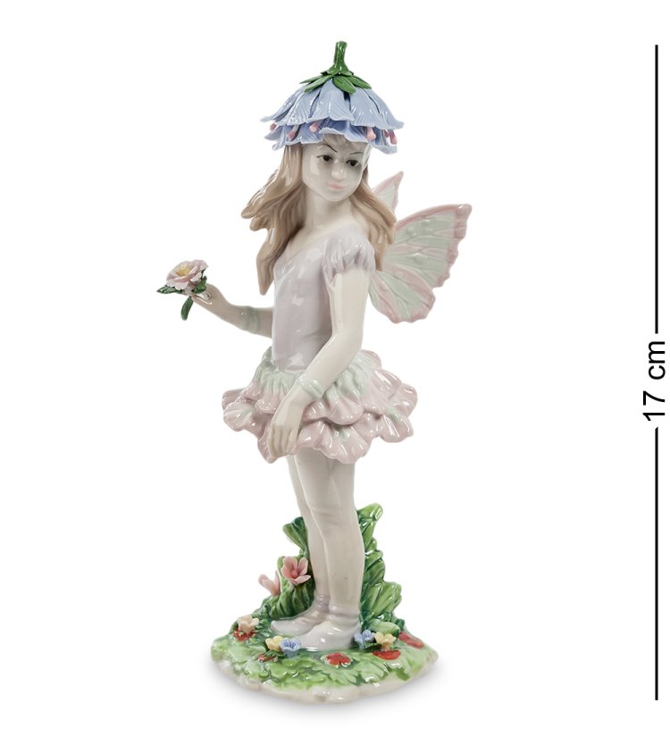 Статуэтка из фарфора Девушка Ангел в цветочной панаме Pavone JP-22/ 17