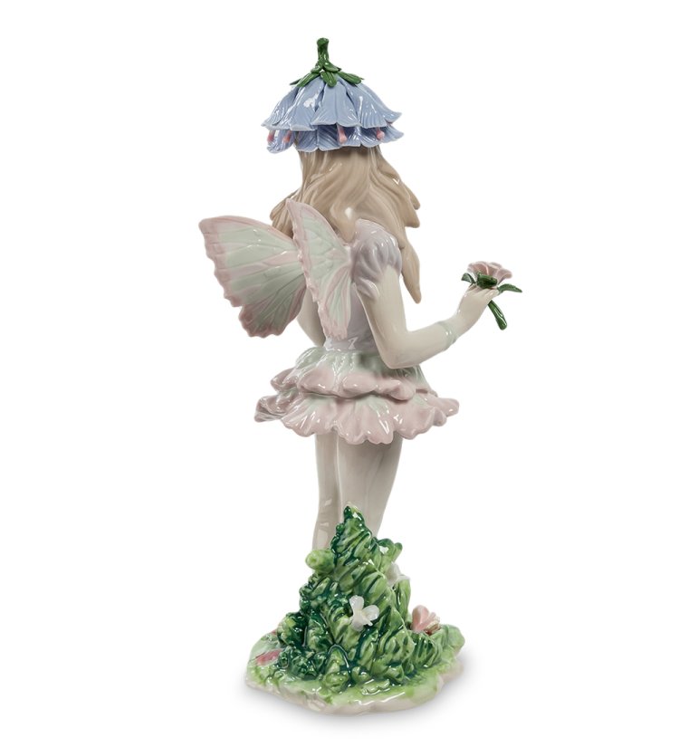 Статуэтка из фарфора Девушка Ангел в цветочной панаме Pavone JP-22/ 17, фотография со спины