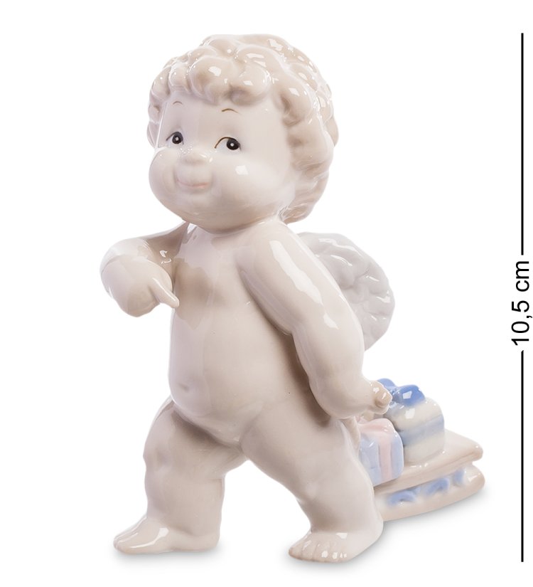 Статуэтка из фарфора Ангелочек с подарками Pavone JP-34/12