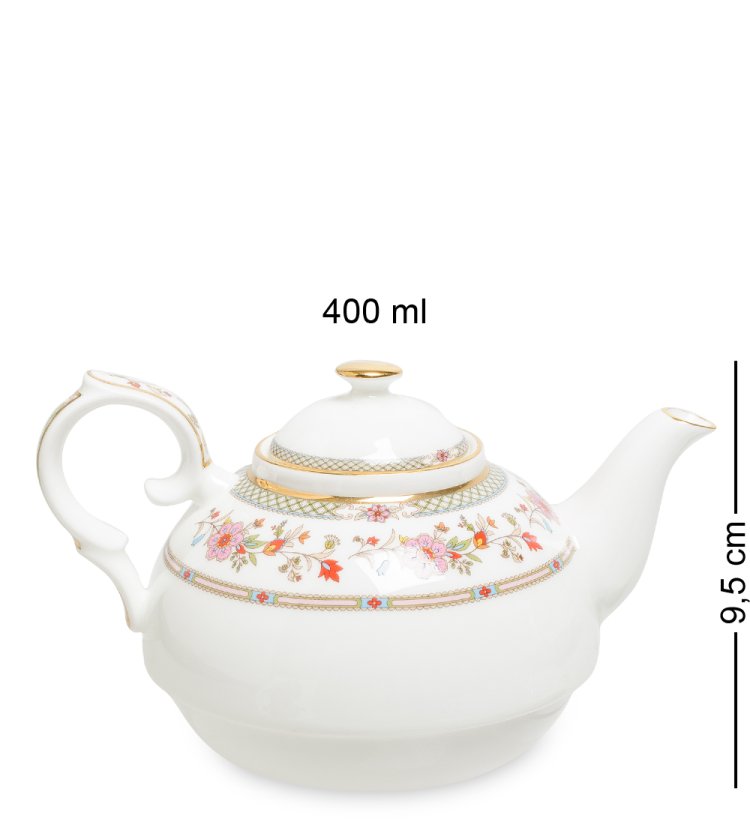 Чайная пара с чайником из фарфора Милано-Мариттима Pavone JK-212, фотография чайника