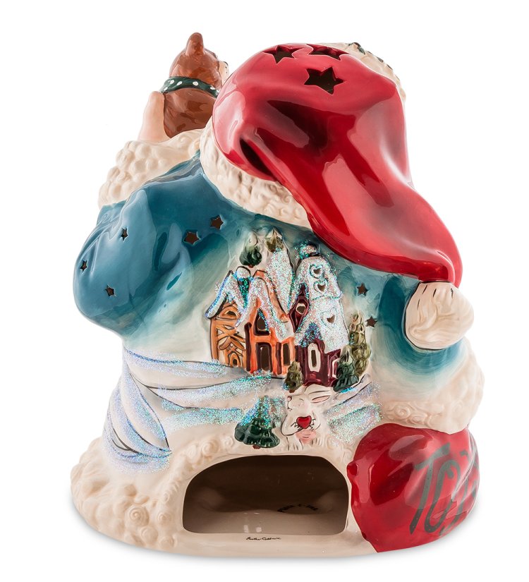 Подсвечник из фарфора Дед Мороз Pavone BS-501, оборотная сторона