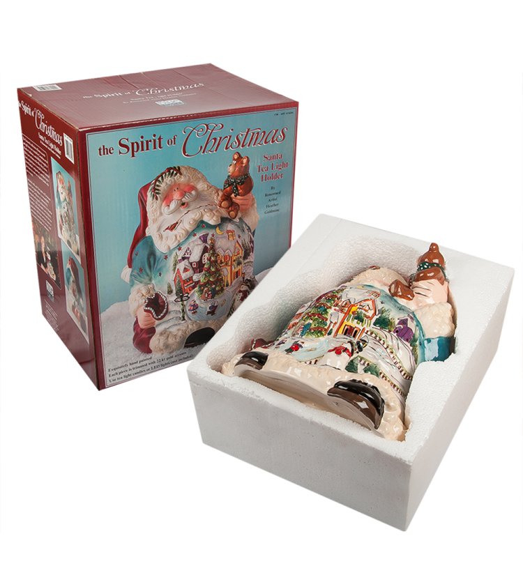 Подсвечник из фарфора Дед Мороз Pavone BS-501, упаковочный вид