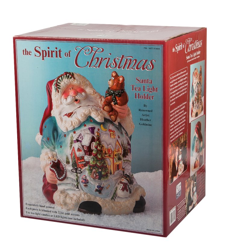 Подсвечник из фарфора Дед Мороз Pavone BS-501, упаковка