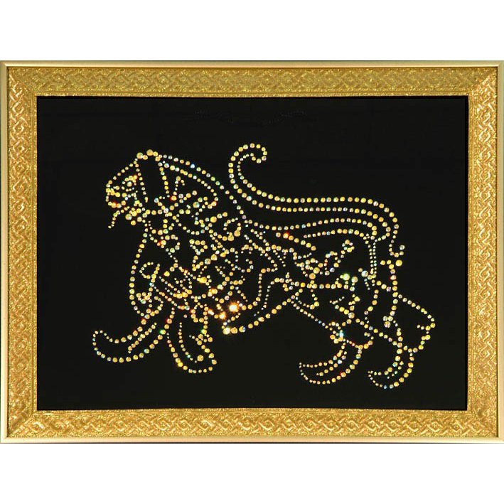 Картина Персидские мотивы Лев c кристаллами Swarovski