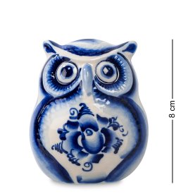 Фигурка Совенок Голубая гжель