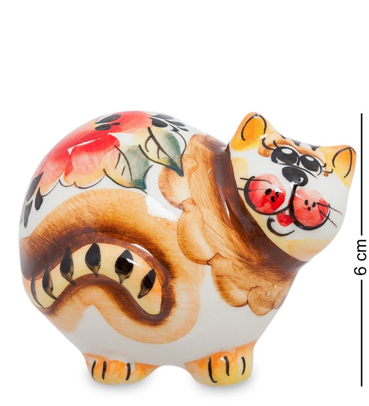 Фигурка Толстый Кот Колобок Цветная гжель ГЛ-178