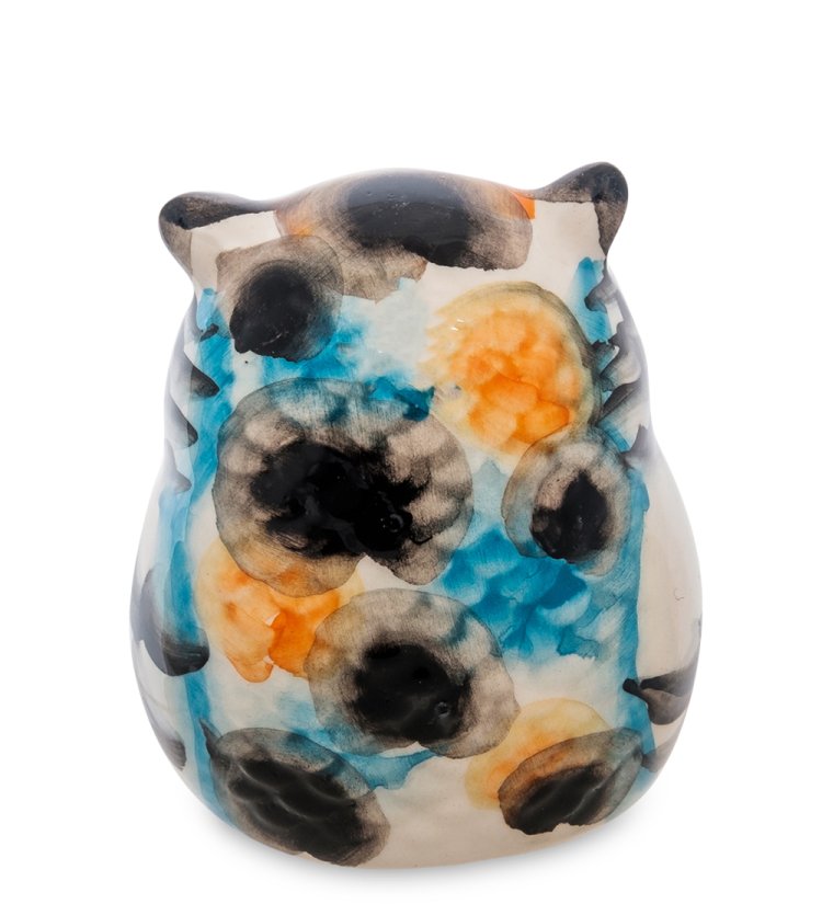 Фигурка Совенок Цветная гжель ГЛ-384, фотография со спины