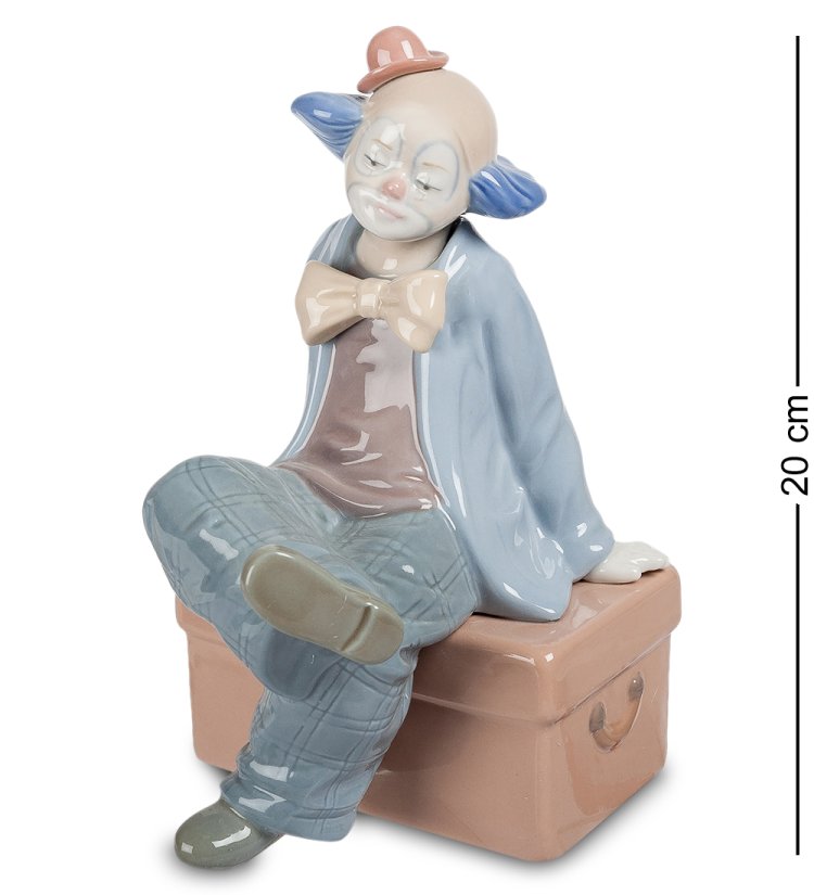 Статуэтка из фарфора Задумчивый Клоун на чемодане Pavone CMS-23/22