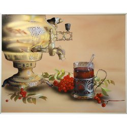 Картина Приятного чаепития c кристаллами Swarovski