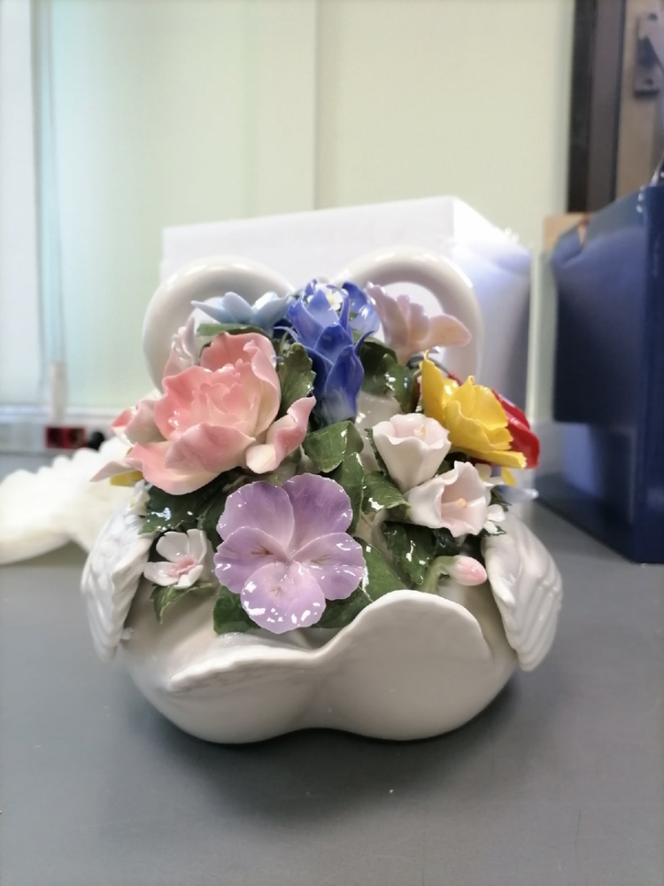 Фигурка из керамики Лебеди Вместе навсегда Pavone CMS-10/33, фото со склада оборотная сторона