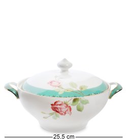 Супница с крышкой из фарфора Миланская Роза, маленькая