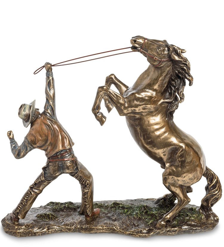Статуэтка Ковбой, укрощающий лошадь Veronese WS-882, оборотная сторона