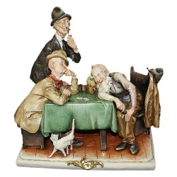 Фарфоровая статуэтка Композиция Карточная игра