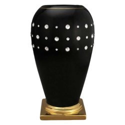 Ваза для цветов черная на подставке Diamante