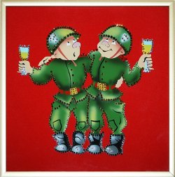 Картина Два товарища c кристаллами Swarovski