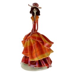 Фарфоровая статуэтка Дама в оранжевом платье