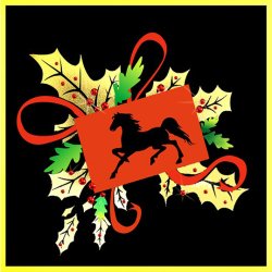 Картина Новогодняя открытка Год лошади-2 c кристаллами Swarovski