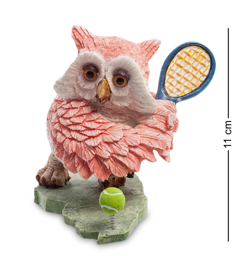 Фигурка Розовая Сова - Теннисист Sealmark OL-6379-XA
