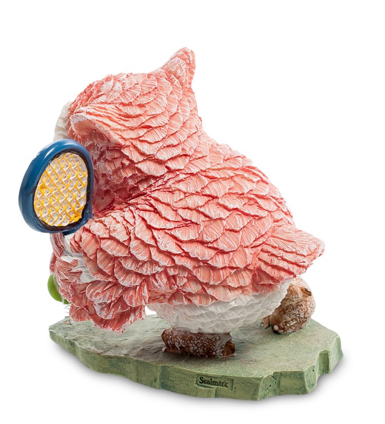 Фигурка Розовая Сова - Теннисист Sealmark OL-6379-XA, оборотная сторона